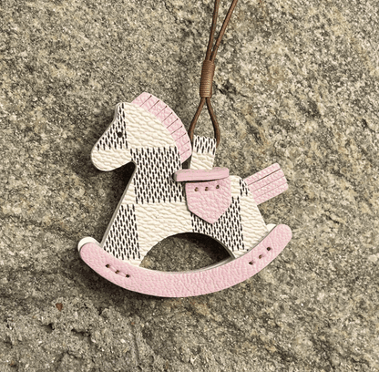 Leather Bag Charm - Customized Rocking Horse Keychain,Hanging Ornament