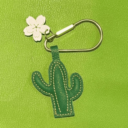 Leather Bag Charm - Desert Cactus - Inspired by Nature