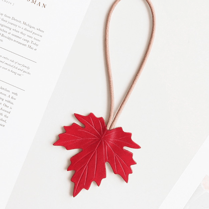 Leather Bag Charm - Maple Tree Leaves, Fall Maple Leaf, Leaf Keychain