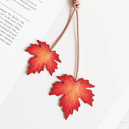 Leather Bag Charm - Maple Tree Leaves, Fall Maple Leaf, Leaf Keychain