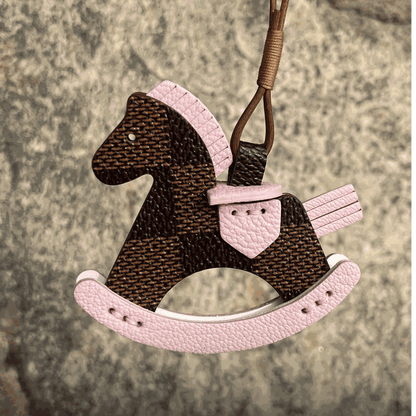 Leather Bag Charm - Customized Rocking Horse Keychain,Hanging Ornament