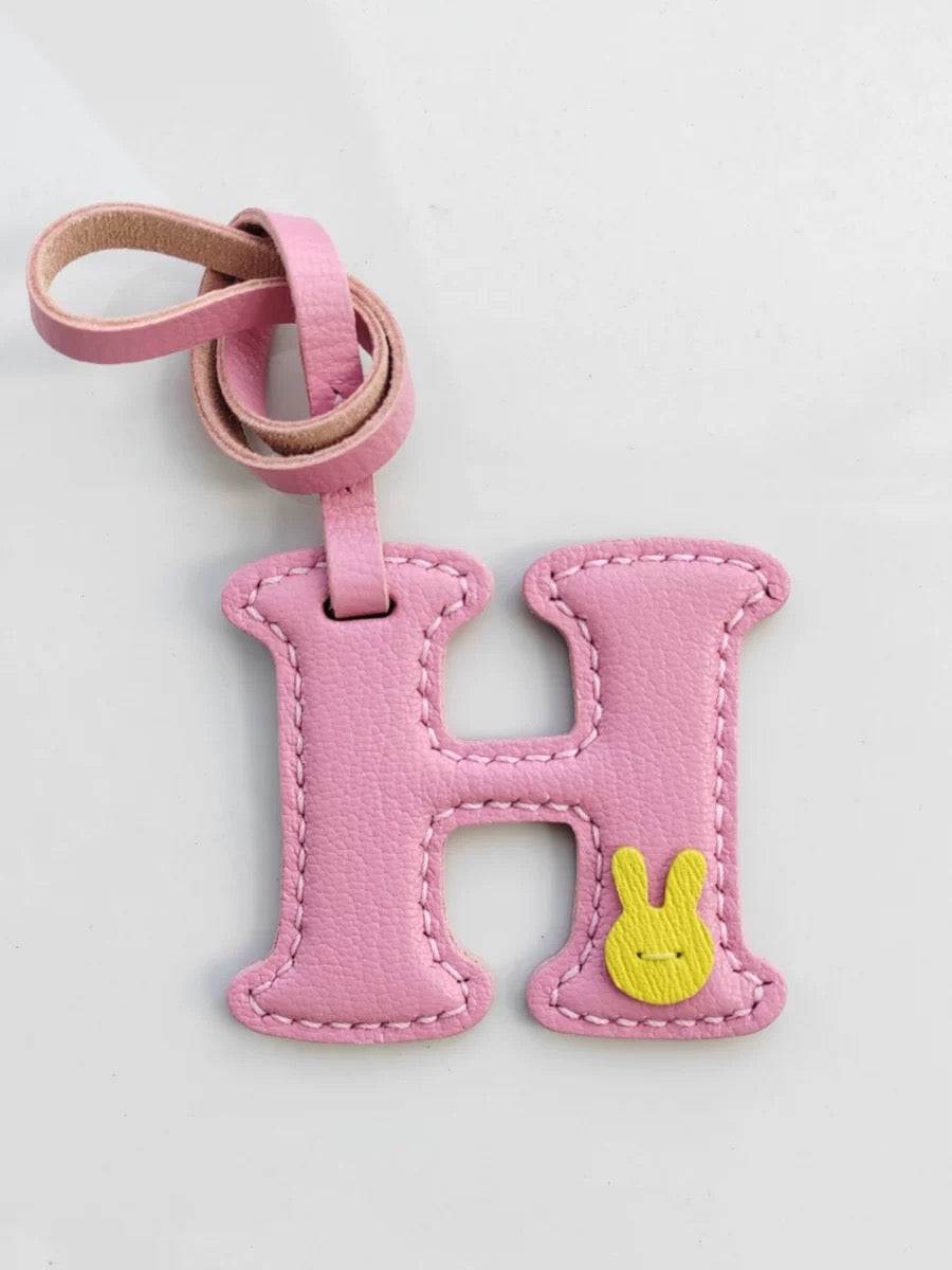 Leather Bag Charm - Customized Alphabet Letters Charm / Initials Charm