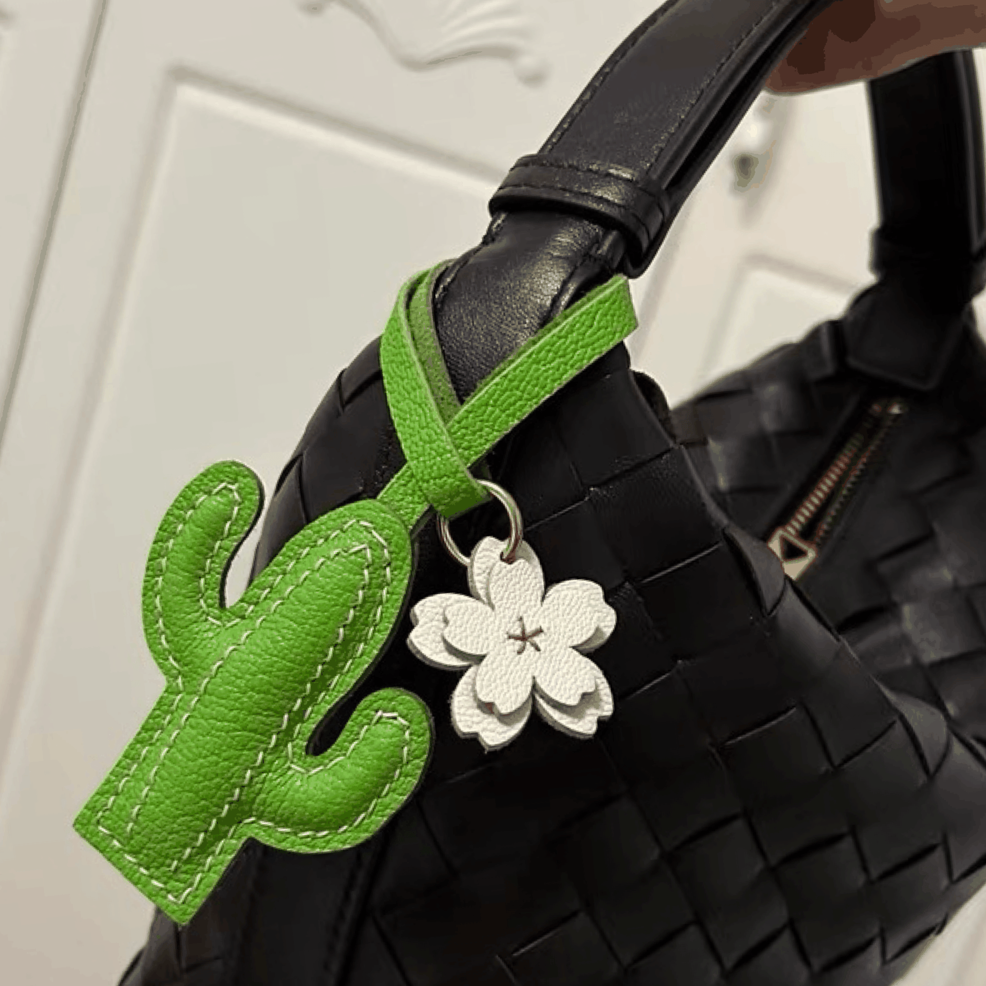 Leather Bag Charm - Desert Cactus - Inspired by Nature