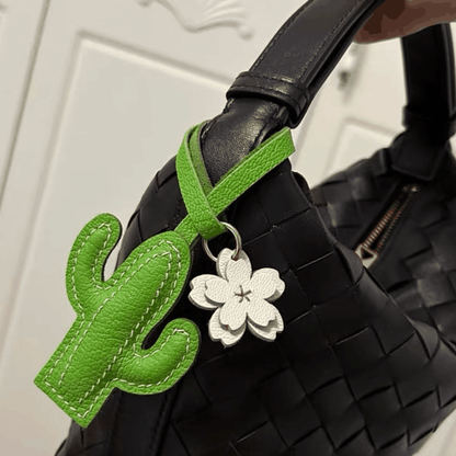 Leather Bag Charm - Desert Cactus - Inspired by Nature