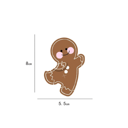 Leather Bag Charm - Gingerbread Man, Christmas Ornament Keychain