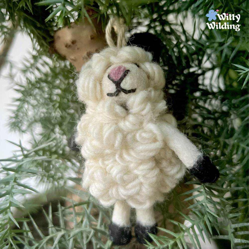 Wool Needle Felting - Adorable Lamb Charm,Handmade Christmas Ornament