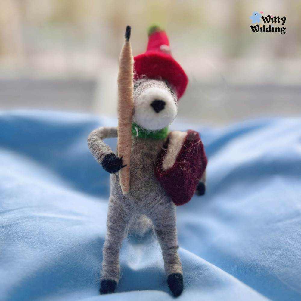 Wool Needle Felting - Badger Teacher Bag Charm,Handmade Christmas Gift