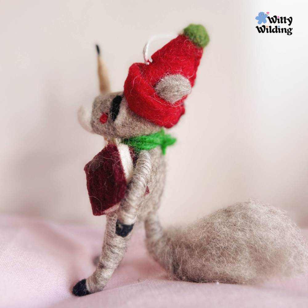 Wool Needle Felting - Badger Teacher Bag Charm,Handmade Christmas Gift