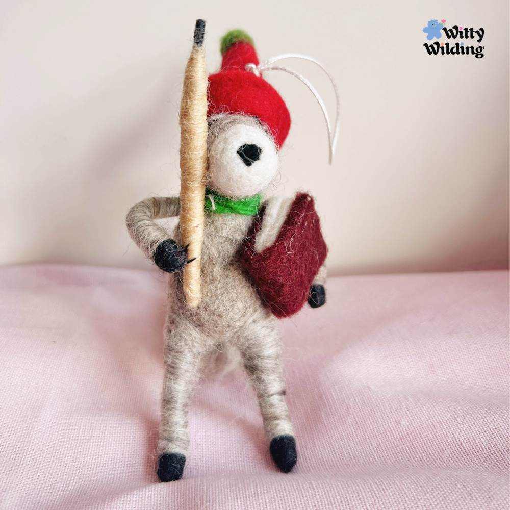 Wool Needle Felting - Badger Teacher Bag Charm,Handmade Christmas Gift