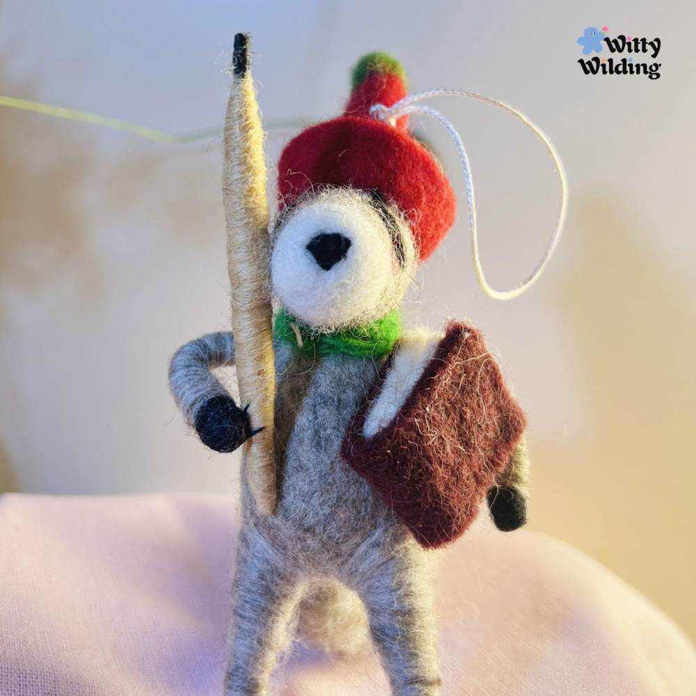 Wool Needle Felting - Badger Teacher Bag Charm,Handmade Christmas Gift