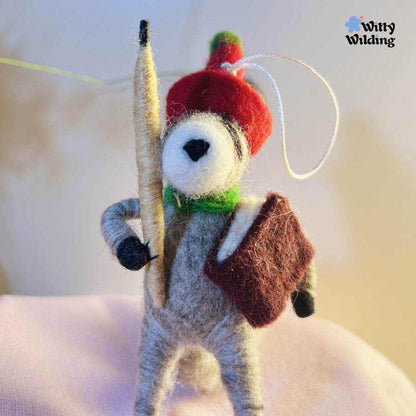 Wool Needle Felting - Badger Teacher Bag Charm,Handmade Christmas Gift