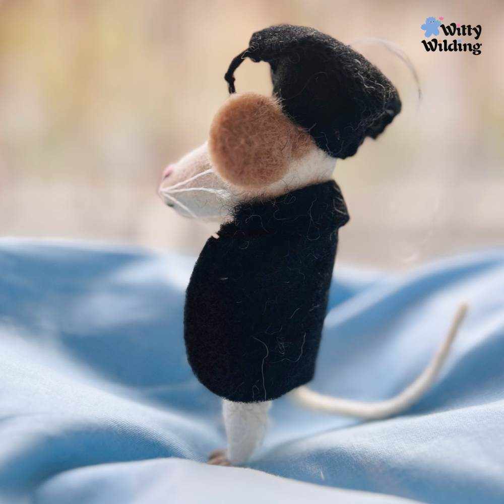 Wool Needle Felting - Doctor Mouse Christmas Ornament,Holiday Decoration