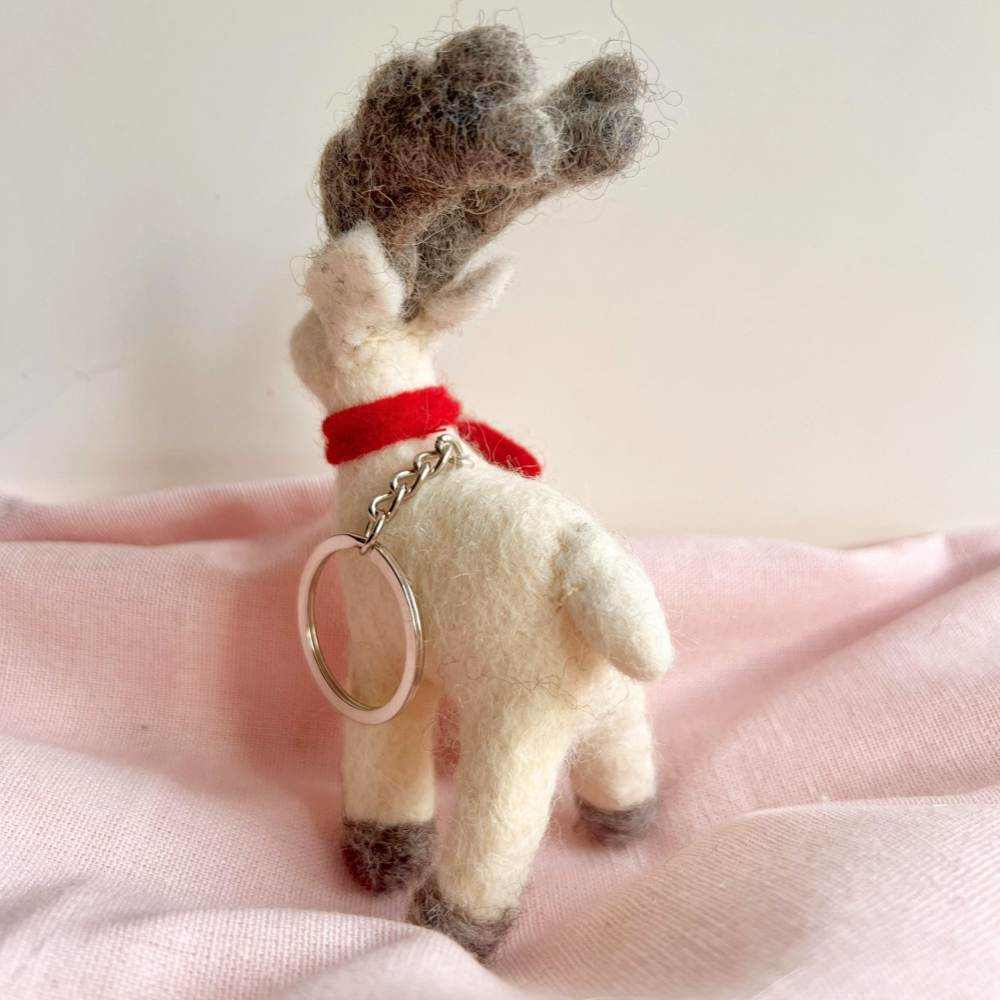 Wool Needle Felting - Handmade Christmas Moose,Animal Holiday Ornament