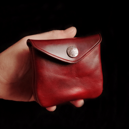 Leather Wallet - Vintage Envelope Clutch, Coin Purse, Small Clutch