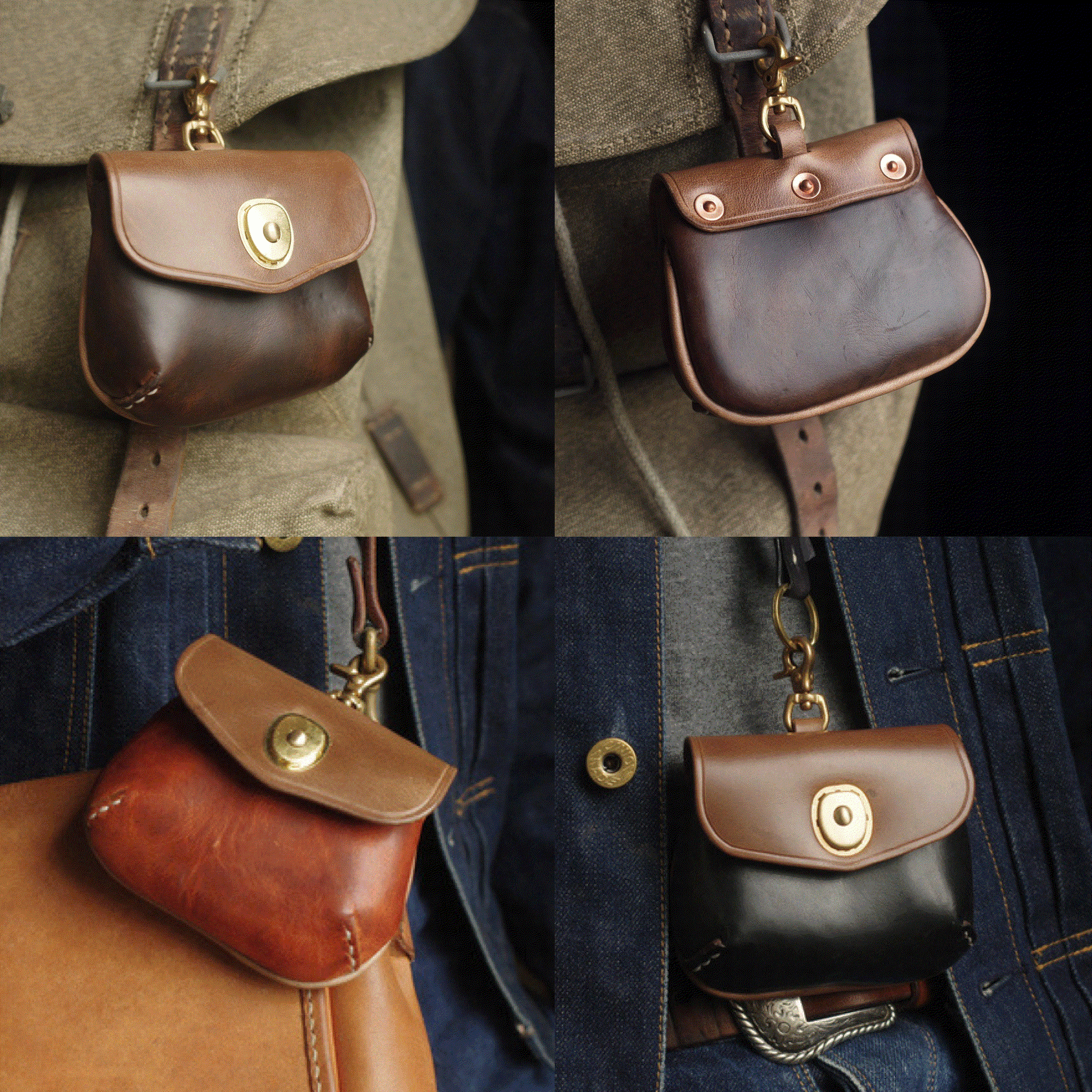 Leather Waist Bag - Horween Leather Belt Pouch, Shoulder Pouch