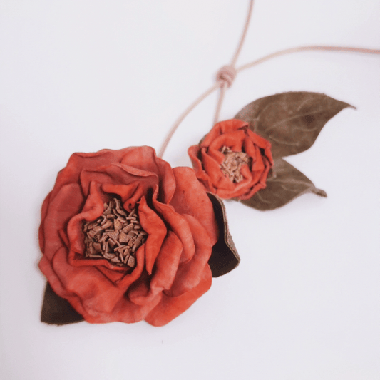 Leather Bag Charm - Flower Charm,Flower Keychain,Peony Bloom Keychain