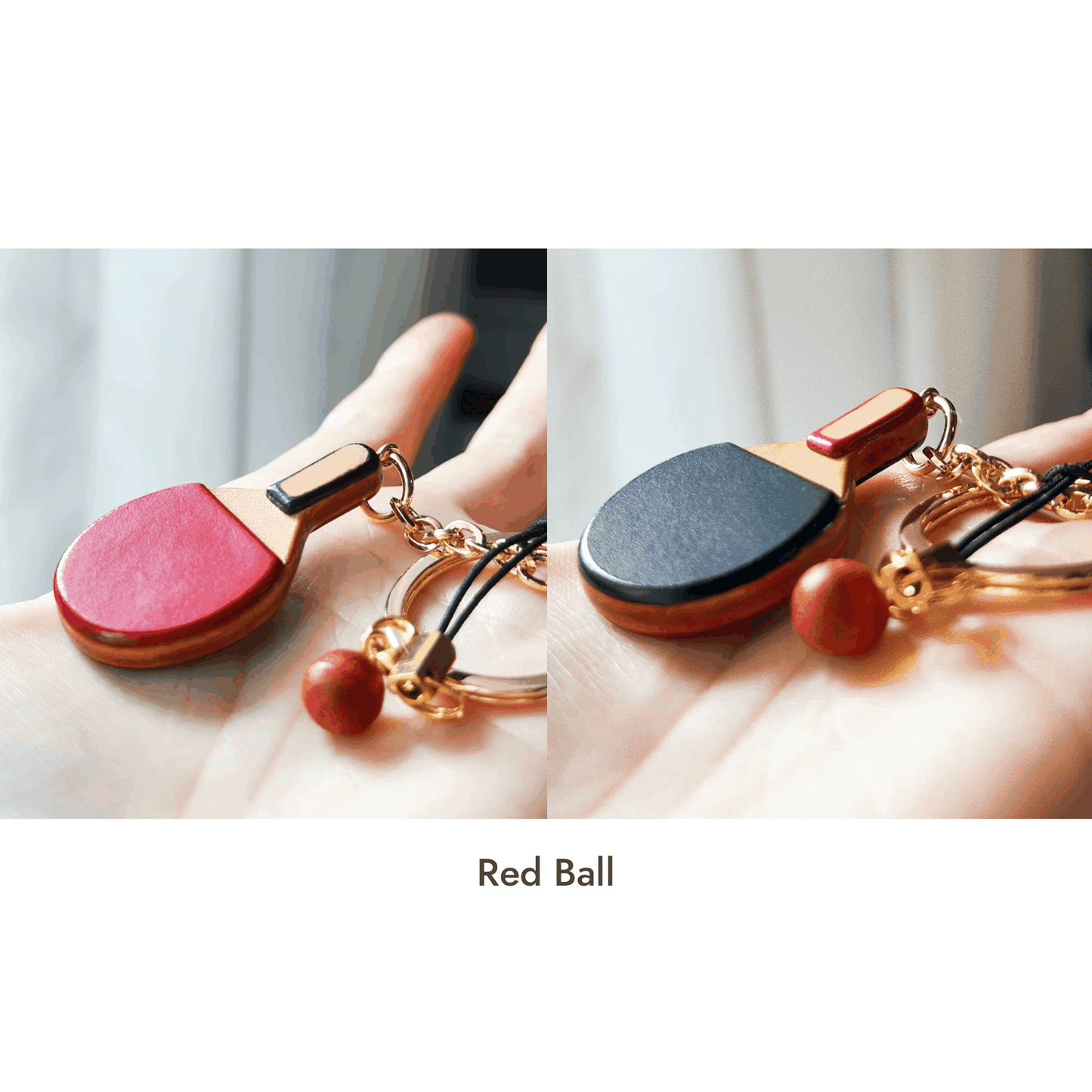 Leather Bag Charm - Pingpong Paddle Keychain - Table Tennis Racket