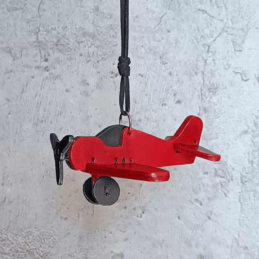 Leather Bag Charm - Airplane Propeller Plane Keychain, Vehicle Charm