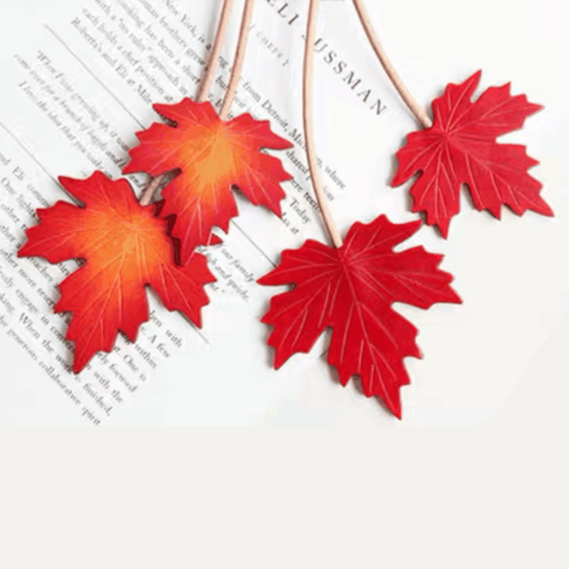 Leather Bag Charm - Maple Tree Leaves, Fall Maple Leaf, Leaf Keychain