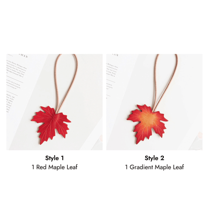 Leather Bag Charm - Maple Tree Leaves, Fall Maple Leaf, Leaf Keychain