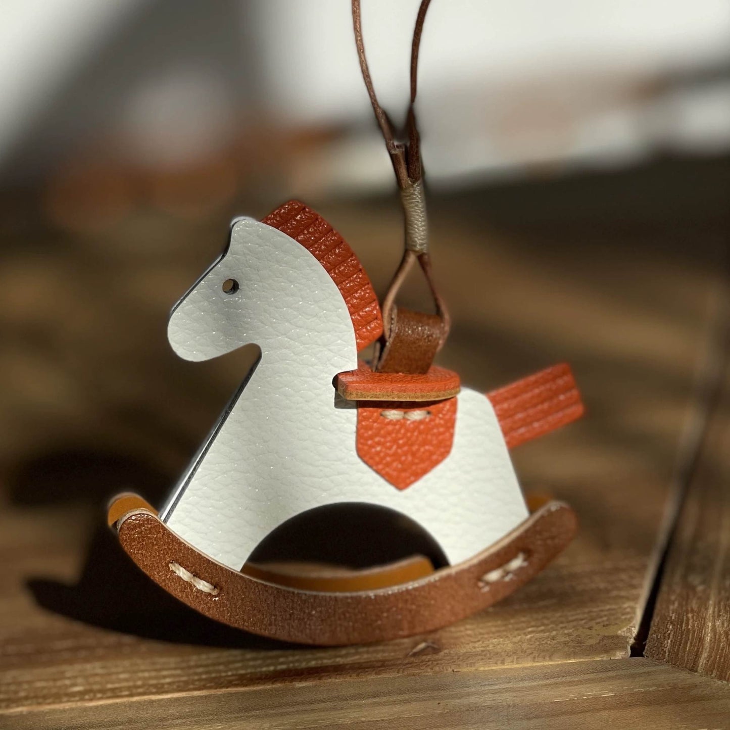 Leather Bag Charm - Customized Rocking Horse Keychain,Hanging Ornament