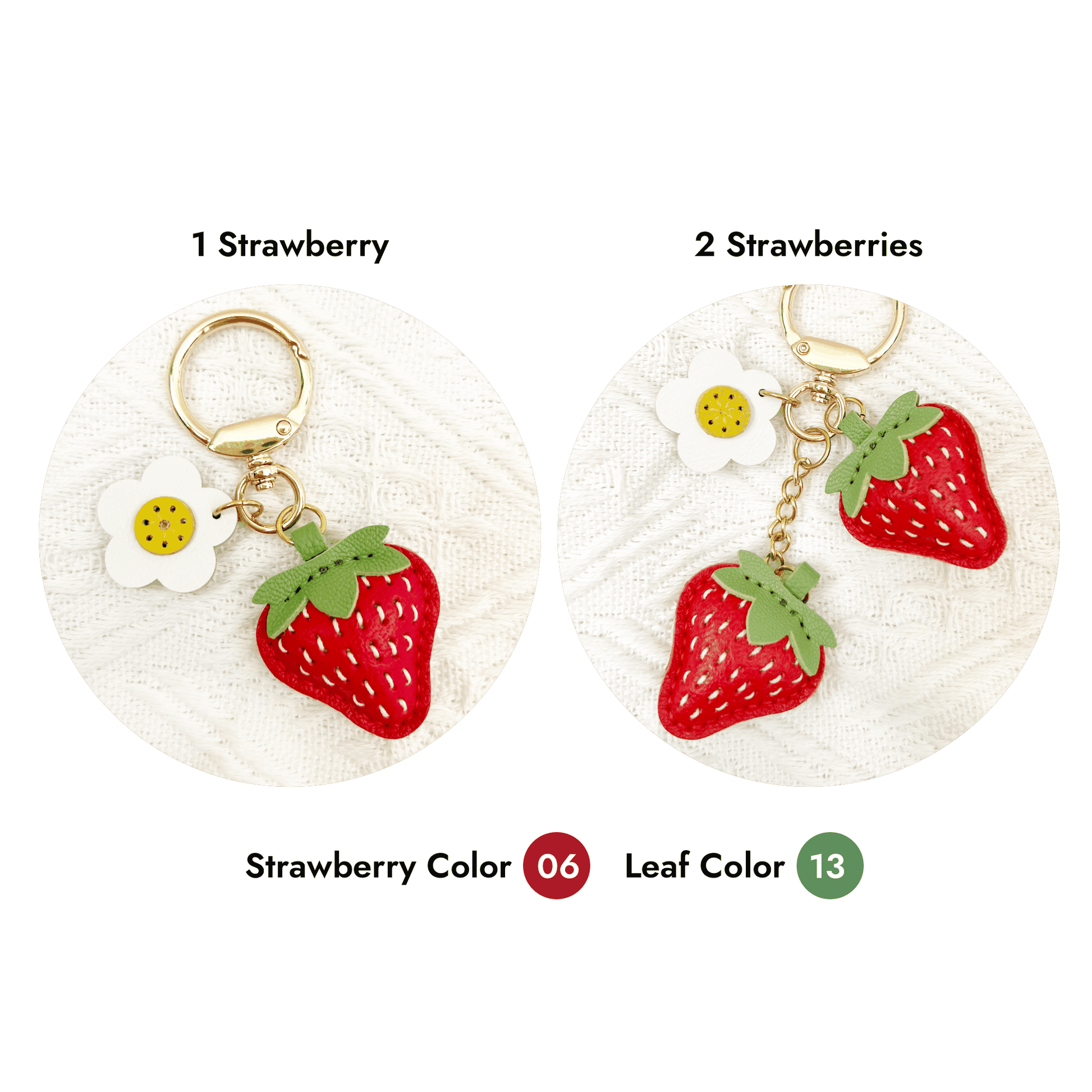 Leather Keychain Customized Strawberry Leather Bag Charm,Fruit Pendant