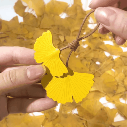 Leather Bag Charm - Ginkgo Tree Leaves, Fall Ginkgo Leaf,Leaf Keychain