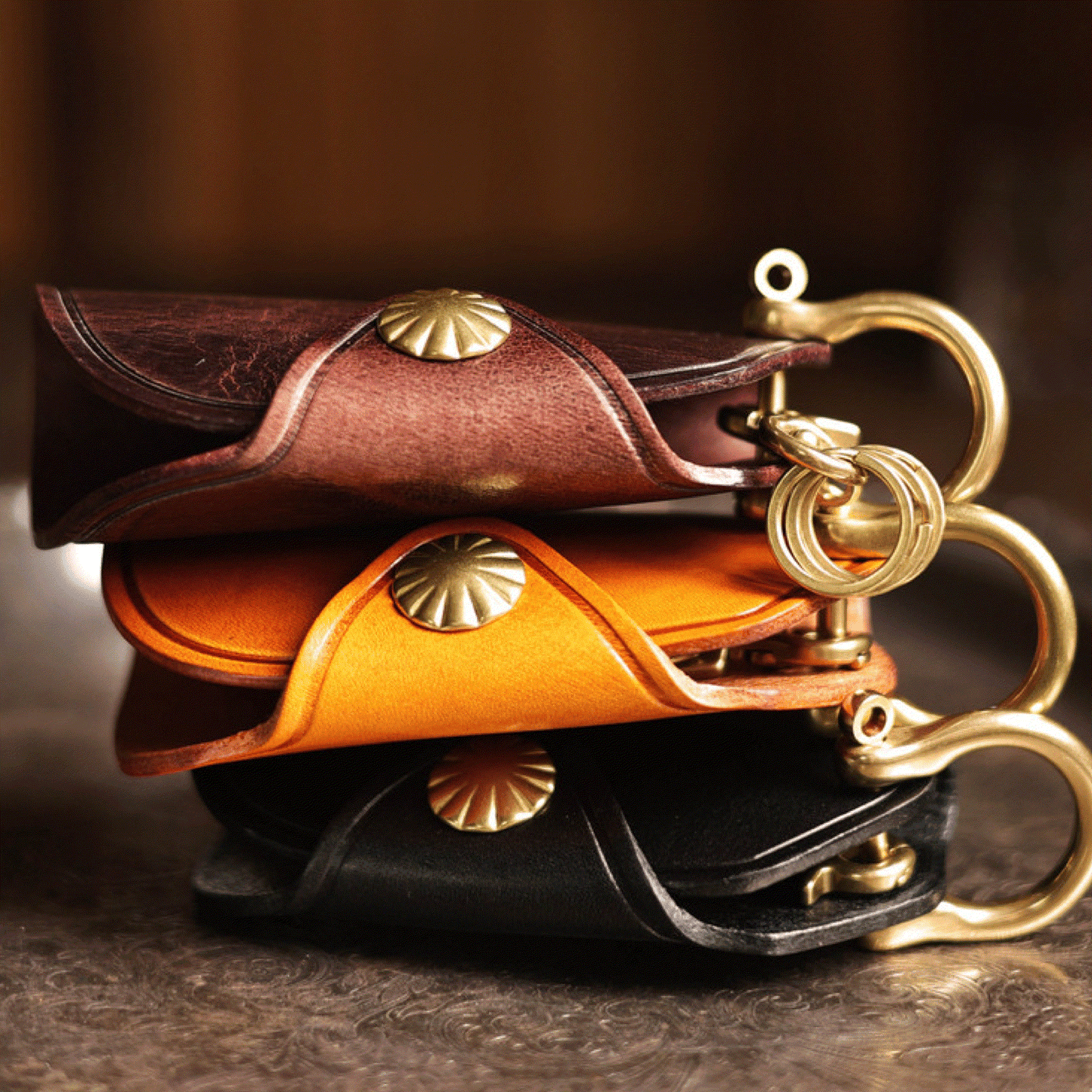 Leather Key Holder - Vintage Key Organizer, Key Pouch, Keychain Wallet