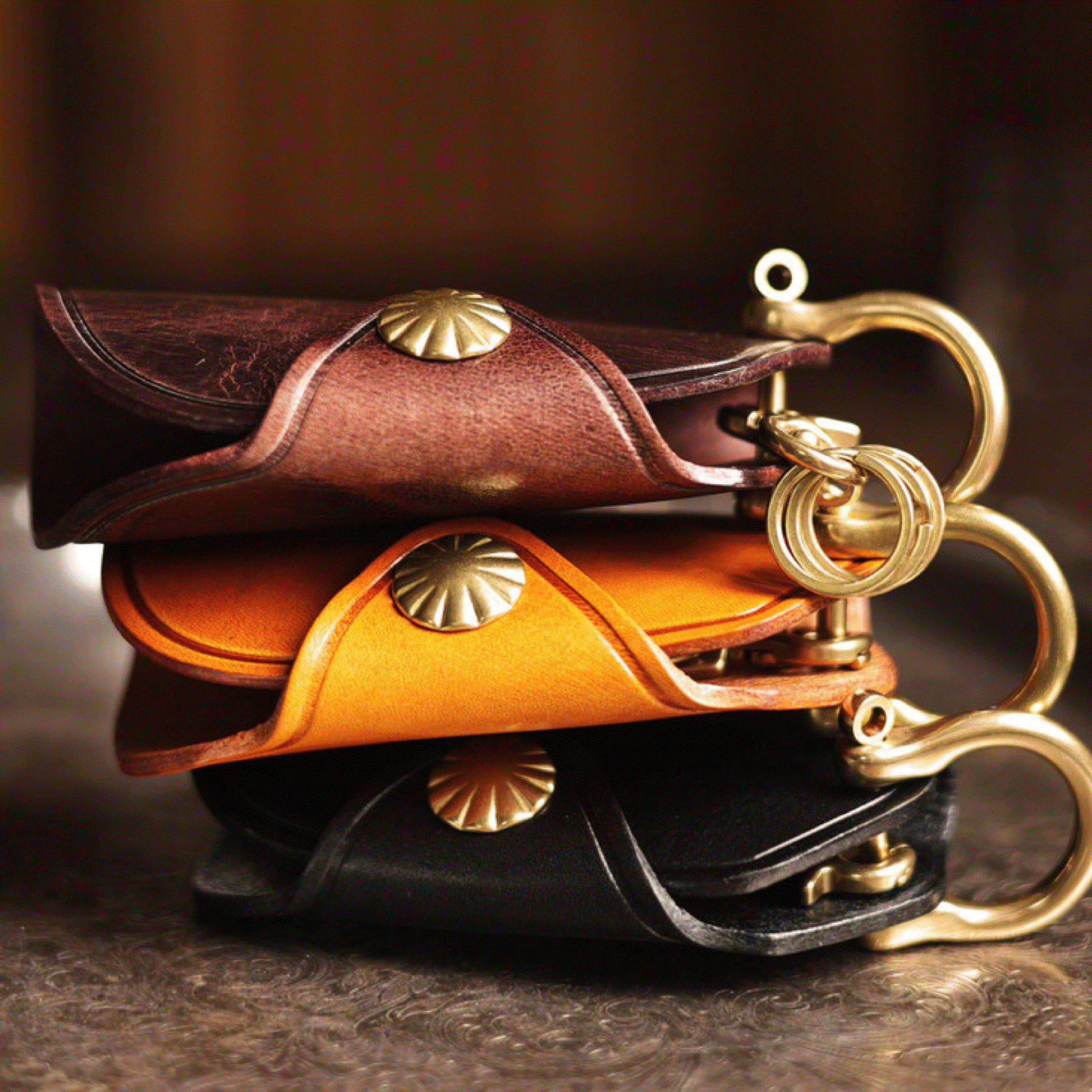 Leather Key Holder - Vintage Key Organizer, Key Pouch, Keychain Wallet