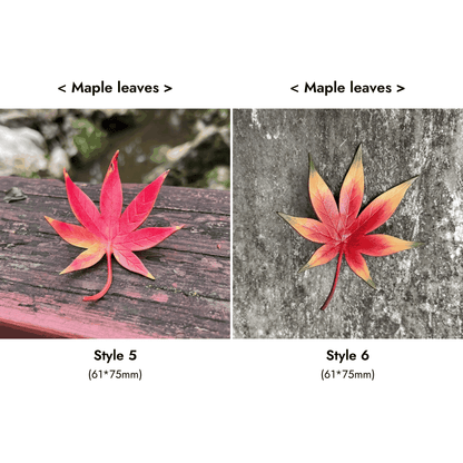 Handmade Brooch - Leaf Brooch Set, Ginkgo, Maple, Ivy Leaves