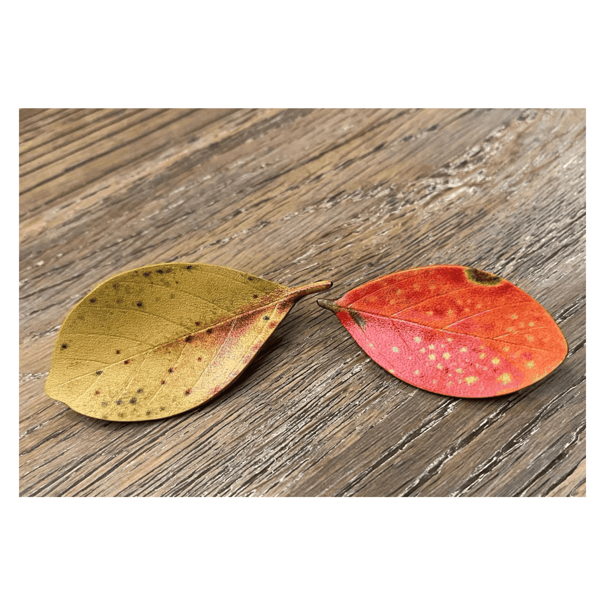 Handmade Brooch - Leaf Brooch, Leather Falling Leaves Brooch Set