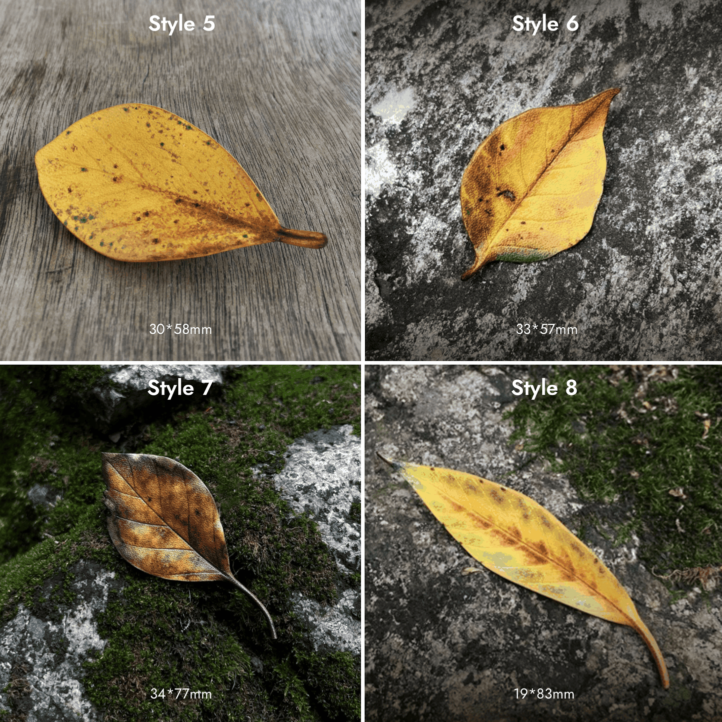 Handmade Brooch - Leaf Brooch, Leather Falling Leaves Brooch Set