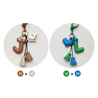 Leather Bag Charm - Customized Alphabet Letters Charm / Initials Charm