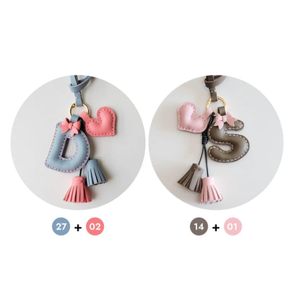 Leather Bag Charm - Customized Alphabet Letters Charm / Initials Charm