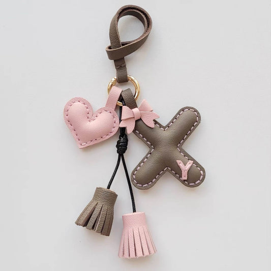 Leather Bag Charm - Customized Alphabet Letters Charm / Initials Charm