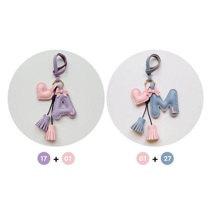 Leather Bag Charm - Customized Alphabet Letters Charm / Initials Charm