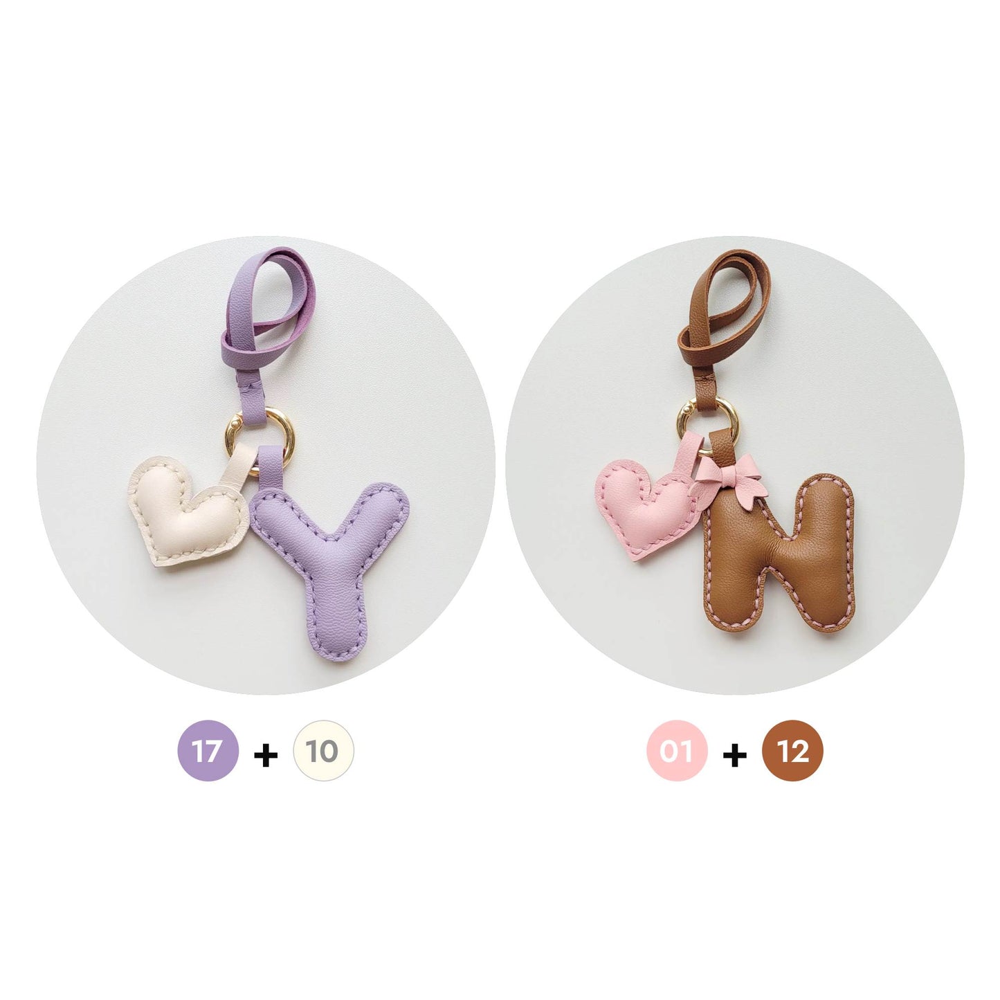 Leather Bag Charm - Customized Alphabet Letters Charm / Initials Charm