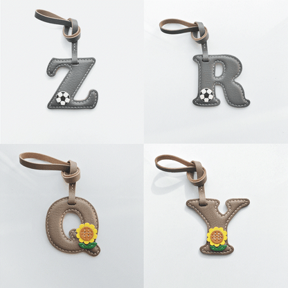 Leather Bag Charm - Customized Alphabet Letters Charm / Initials Charm