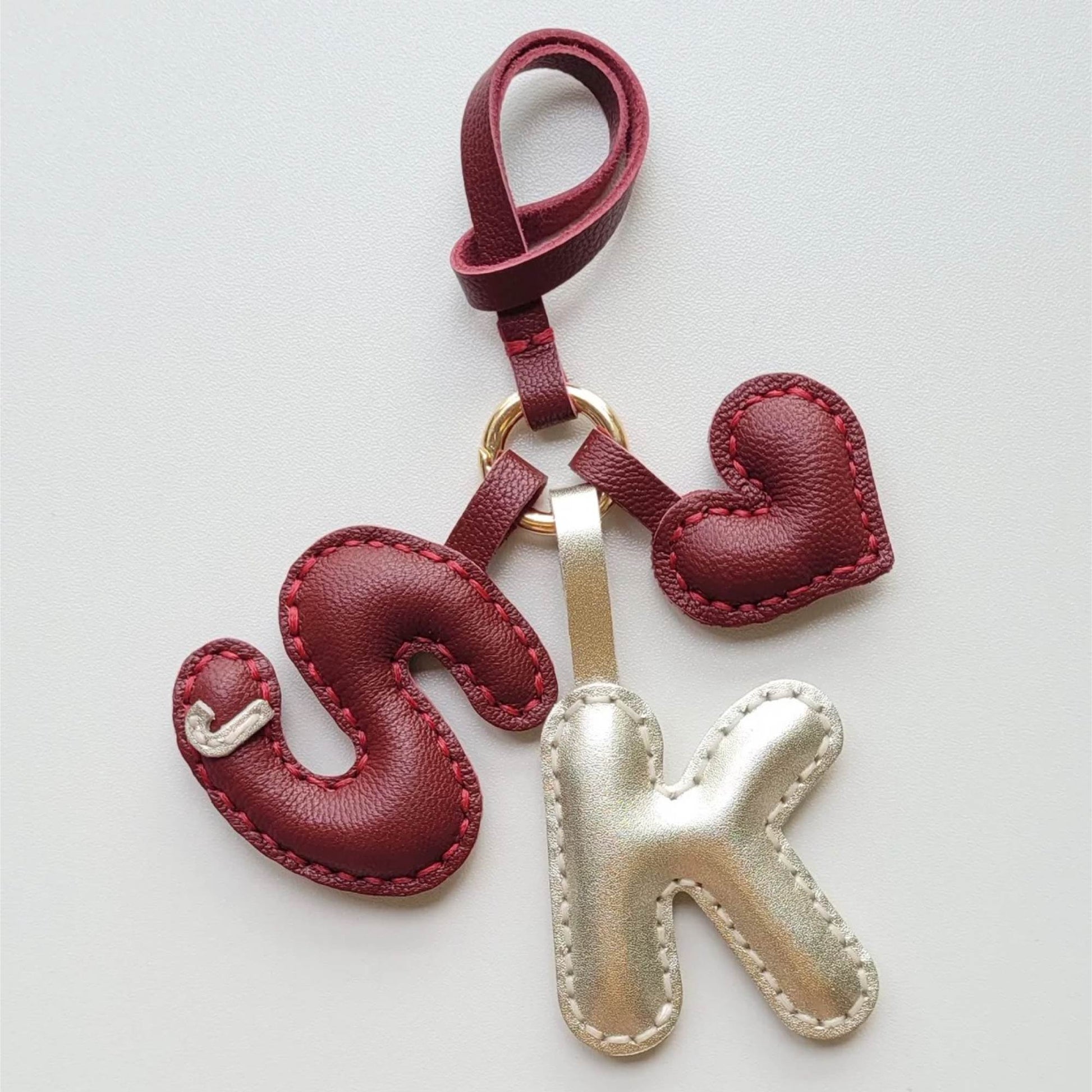 Leather Bag Charm - Customized Alphabet Letters Charm / Initials Charm