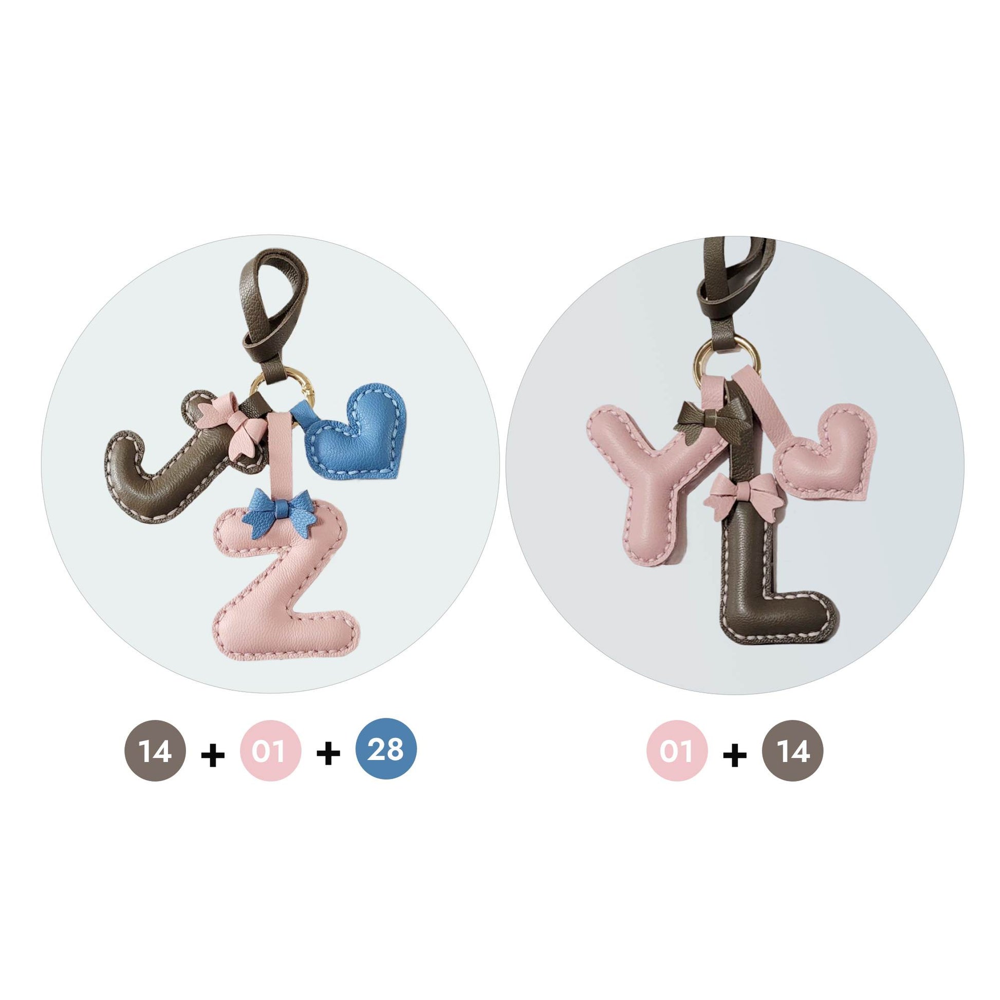 Leather Bag Charm - Customized Alphabet Letters Charm / Initials Charm